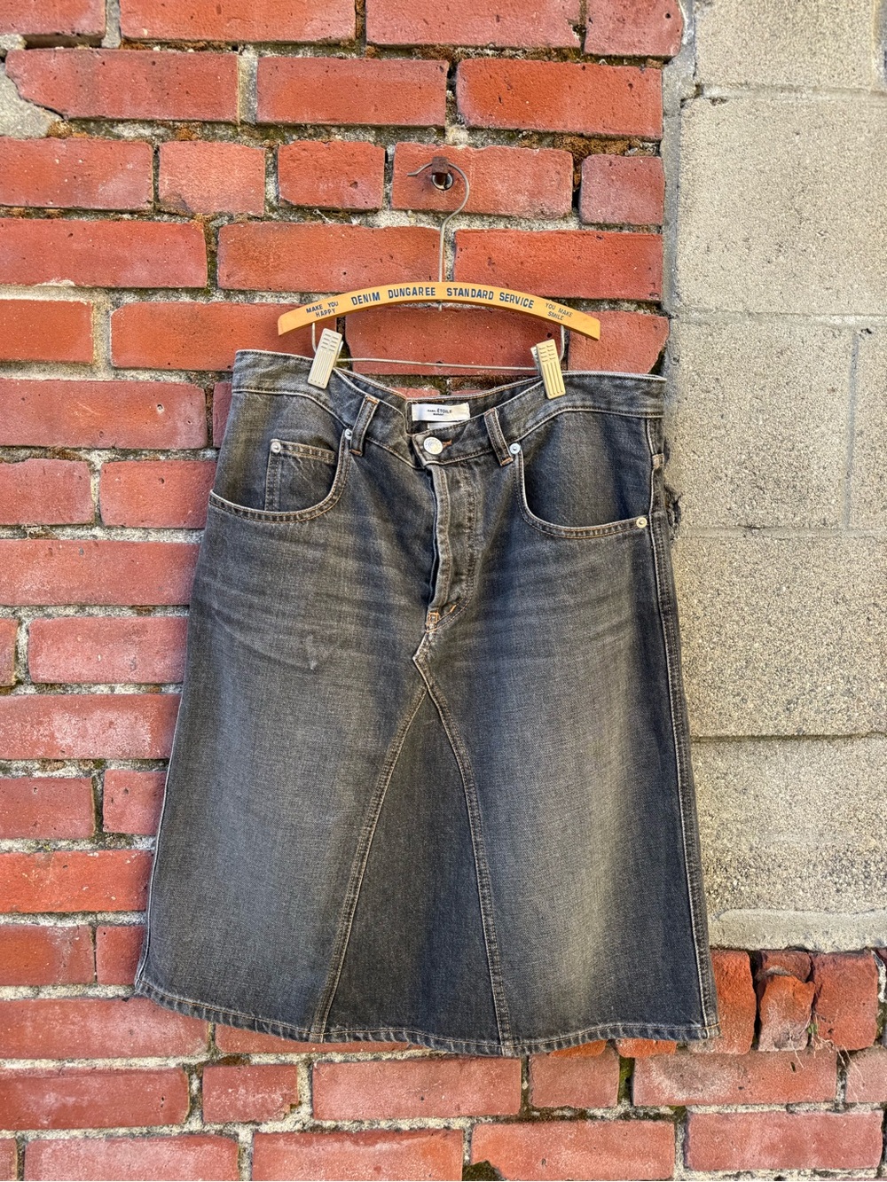 Isabel Marant Étoile black denim midi skirt